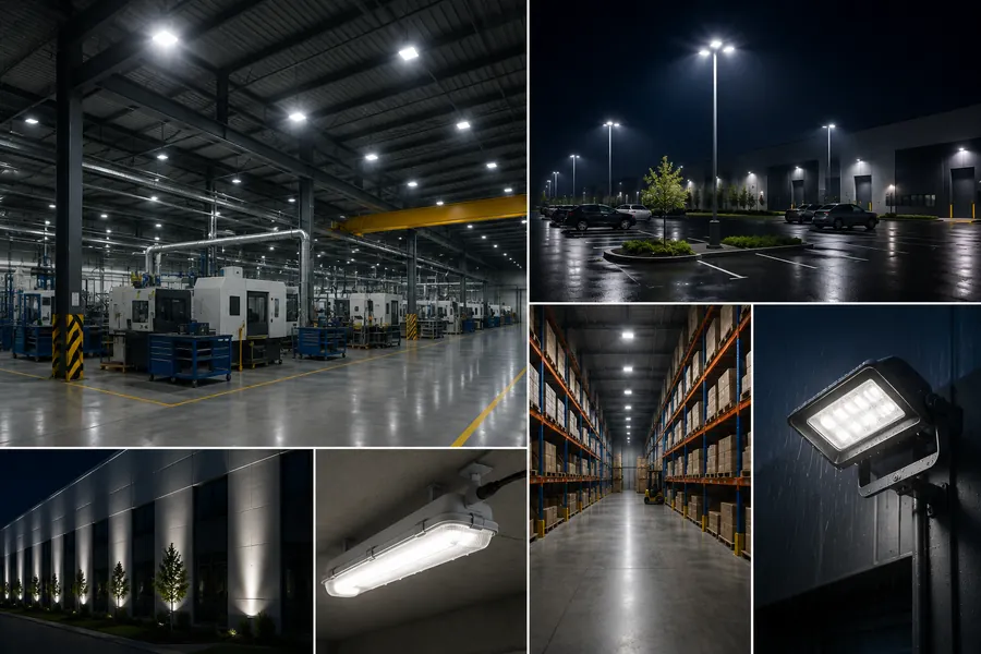 Ефективно LED осветление за производствени помещения, складове, паркинги, фасади и външни площи